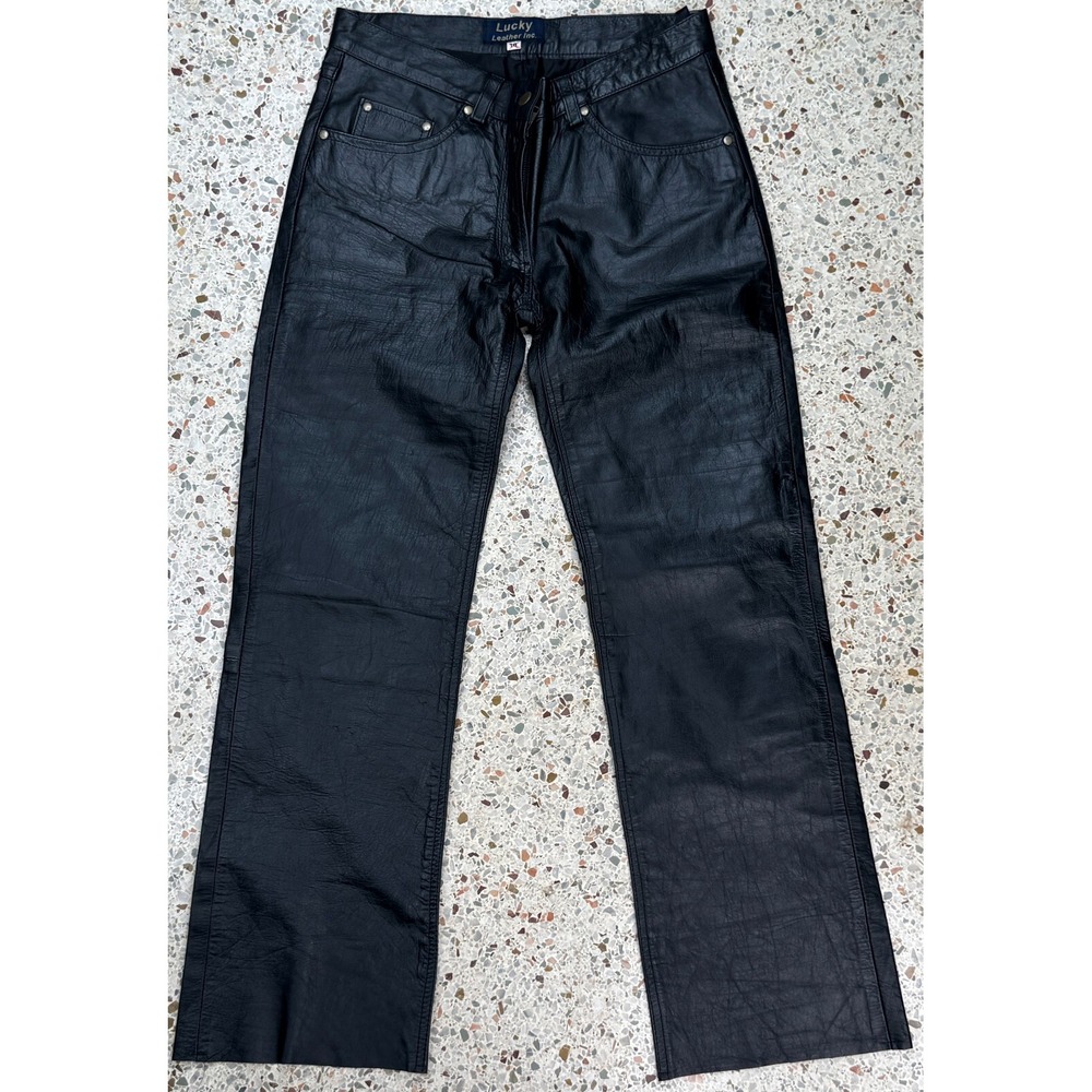 Lucky Leather Inc. Vintage Women's 5 Pockets Leather Motorcycle Pants Size 10